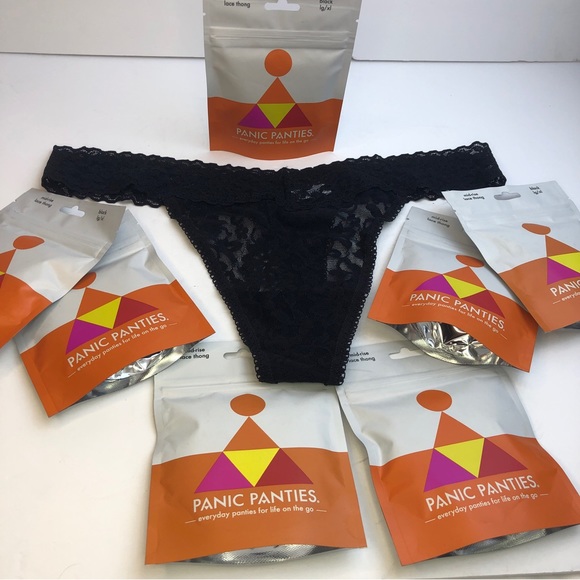 unmentionables panic panties Other - 8 Panic Panties Mid-Rise Black Lace Thong Panties Soft Stretchy Flattering L/XL
